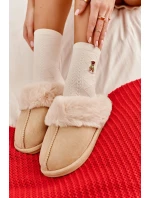 Dámské Klapky s Kožešinou Světle Béžové model 21631500 - Boto