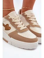 Sneakersy Damskie Na Platformie Beżowe Zeparine Sneakersy Damskie Na Platformie Beżowe Zeparine