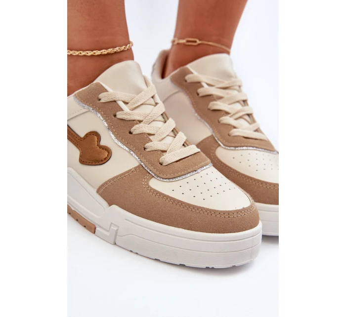Sneakersy Damskie Na Platformie Beżowe Zeparine Sneakersy Damskie Na Platformie Beżowe Zeparine