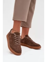 Zamszowe Sneakersy Damskie Big Star SS274676 HI-POLY SYSTEM Brązowe