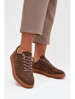 Zamszowe Sneakersy Damskie Big Star SS274676 HI-POLY SYSTEM Brązowe