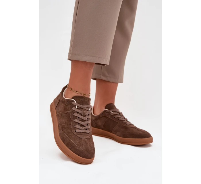 Zamszowe Sneakersy Damskie Big Star SS274676 HI-POLY SYSTEM Brązowe