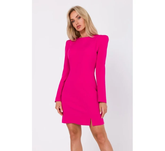 M755 Šaty s modelujúcim prešívaním - fuchsiová