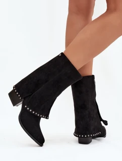 Dámske zateplené čižmy so zvrškom Vinceza - čierne