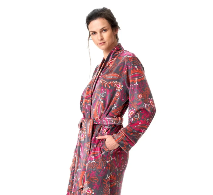 Dámsky župan LGD 782 B23 Grey-pink-red - Kľúč Dámsky župan LGD 782 B23 Grey-pink-red - Kľúč