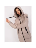 Dámská zimní bunda béžová prošívaná SUBLEVEL s ke kolenům model 21351602