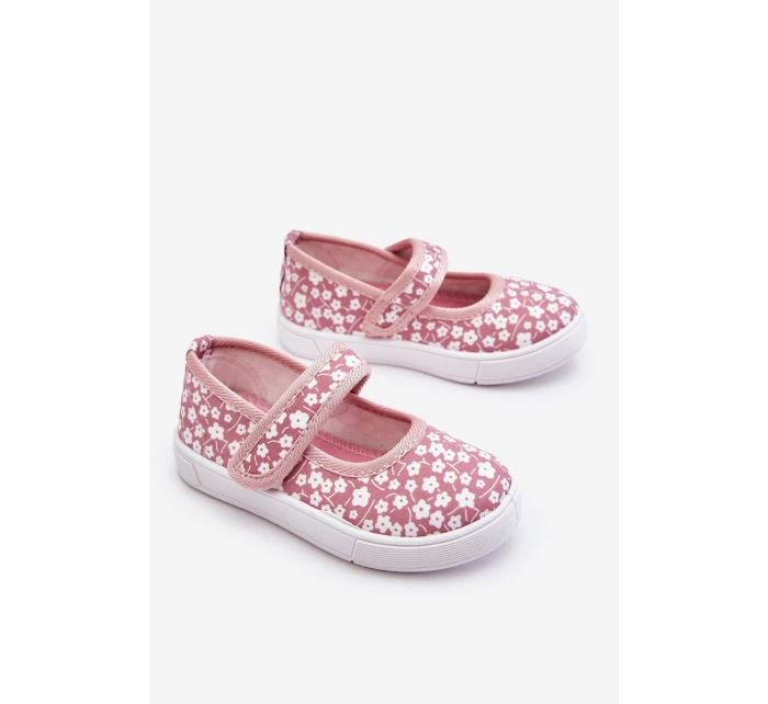Dětské balerínky na suchý zip v růžové model 21610949 - Boto