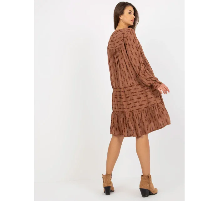 Šaty D73771M30361A4 hnedé Šaty D73771M30361A4 hnedé