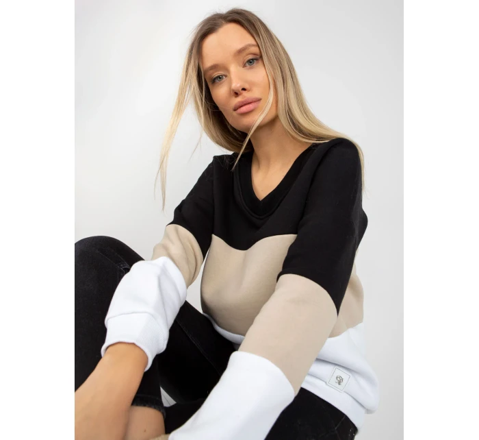 Mikina RV BL 8377.89 čierna a béžová