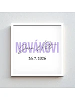 Personalizovaný magický fotoobraz v ráme - štvorec 20x20 - mená novomanželov