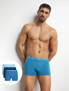 Pánske boxerky 3 ks DIM COTTON STRETCH BOXER 3x - DIM - svetlomodré