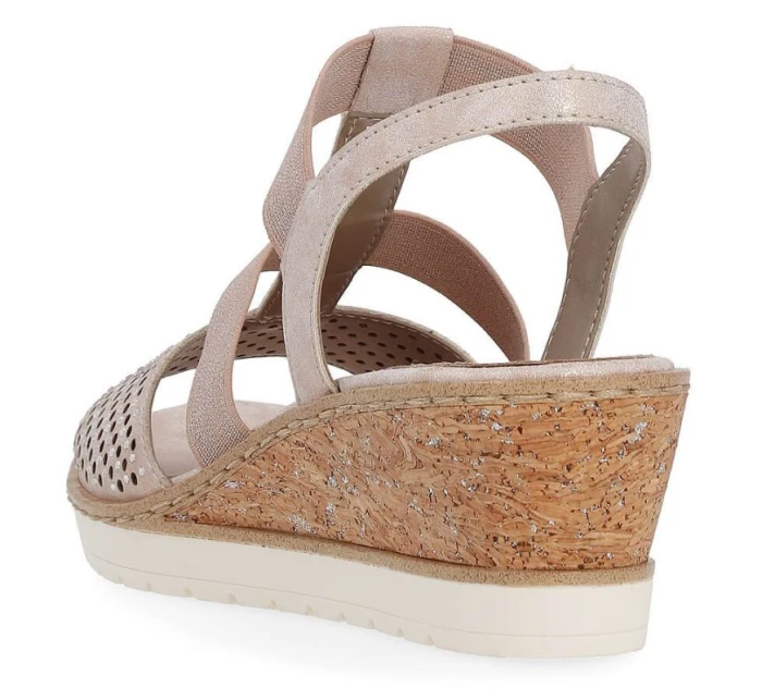 Pohodlné sandály na podpatku Remonte W model 19730112 rose gold - Rieker