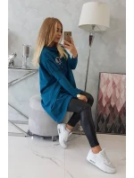 Oversize mikina s asymetrickými bokmi námornícka modrá