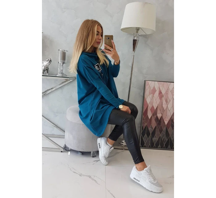 Oversize mikina s asymetrickými bokmi námornícka modrá