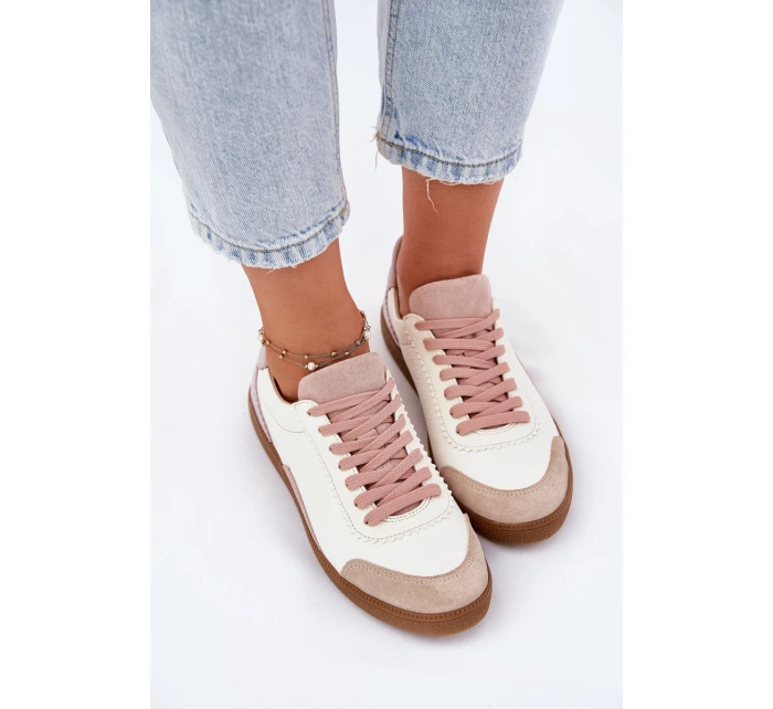 Dámské Kožené Tenisky model 21693337 Bílé - Zazoo