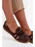 Kožené semišové dámské polobotky typu barefoot model 21744462 čokoládové - Zazoo