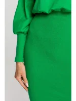 M690 Kombinované pletené šaty - zelené