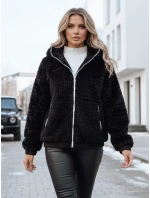 Dámská kožešinová bunda s kapucí černá Dstreet model 21993382 - FashionStreet