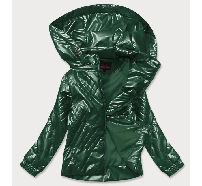 Lesklá zelená dámska bunda (2021-02) Lesklá zelená dámska bunda (2021-02)