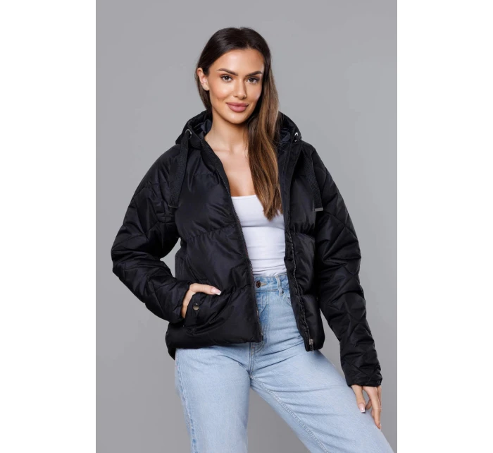 Čierna prechodná bunda s prešívanými rukávmi (5M3113-392) Čierna prechodná bunda s prešívanými rukávmi (5M3113-392)