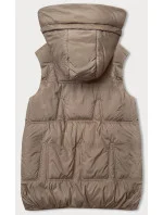 Béžová páperová dámska vesta (B8153-12)