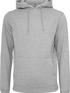 BY 011 Mikina s kapucí z těžké bavlny model 22435442 heather grey - Build your Brand