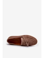 Pánské semišové mokasíny polobotky model 21641503 hnědé - Zazoo