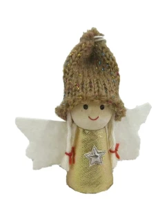 VIANOČNÝ PRÍVESOK ANJEL ZLATÝ 7CM
