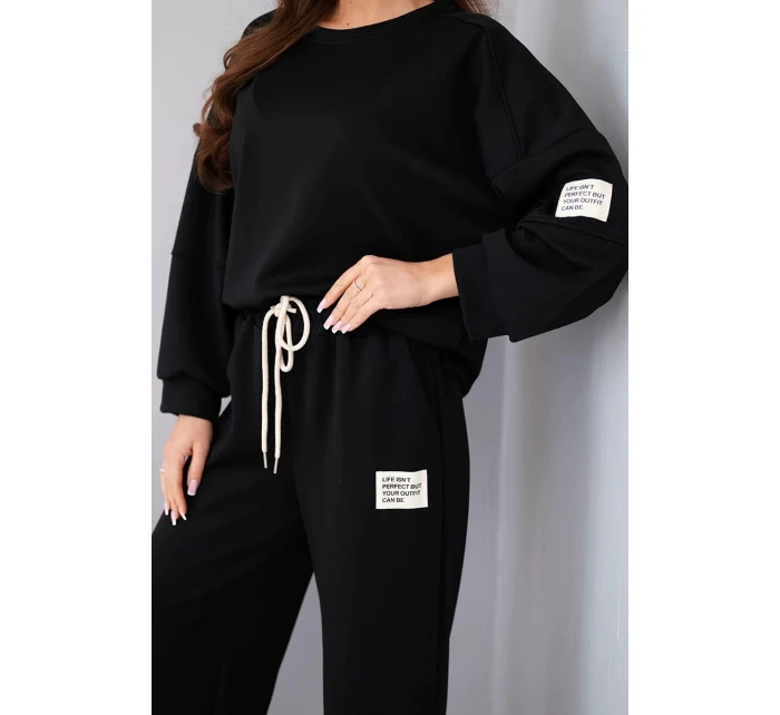 Dámsky set maslová mikina + nohavice čierna Dámsky set maslová mikina + nohavice čierna