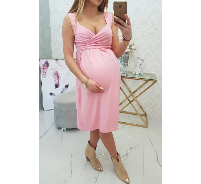 Šaty so širokými ramienkami púdrovo ružové