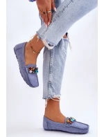 Dámské semišové mokasíny s krystaly Modre model 21612170 - EVENTO