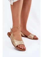 Dámské Sandály Na Plochém Podpatku Zlaté model 21698451 - EVENTO