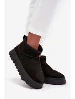 Śniegowce Damskie Na Platformie Czarne Celyra