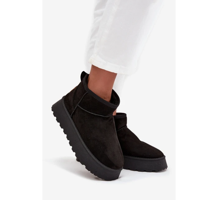 Śniegowce Damskie Na Platformie Czarne Celyra