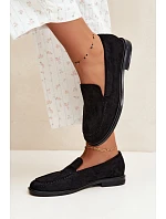 Dámske mokasíny a loafers z ekologického semišu, čierne, Laisie Dámske mokasíny a loafers z ekologického semišu, čierne, Laisie