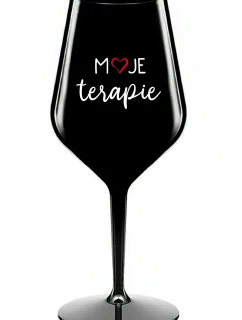 MOJE TERAPIE - čierny nerozbitný pohár na víno 470 ml