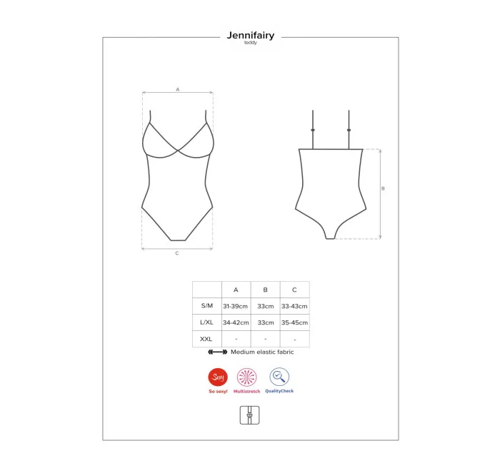 Elegantné body Jennifairy teddy- Obsessive