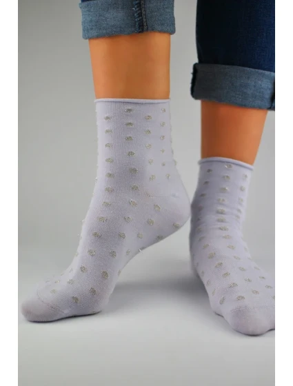 PONOŽKY BEZ PÁSU S LUREXOVÝMI BODKAMI SB024 PONOŽKY BEZ PÁSU S LUREXOVÝMI BODKAMI SB024