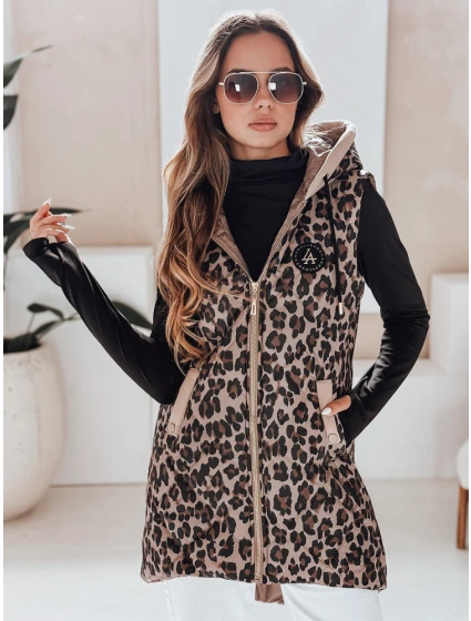 Dámská prošívaná vesta v barvě velbloudí Dstreet model 21991102 - FashionStreet