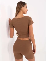 Hnedá dámska trojdielna základná súprava (7742)