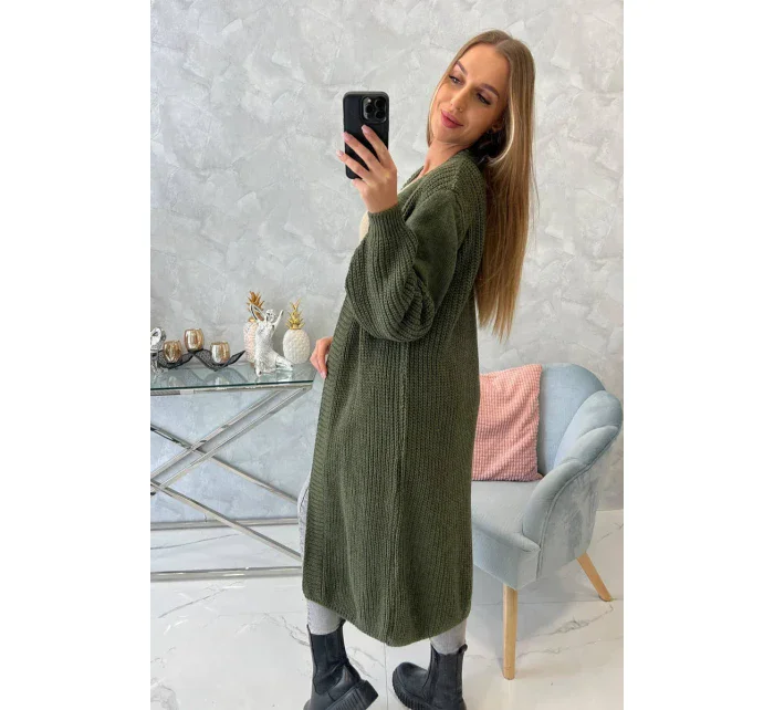 Dlouhý svetr khaki