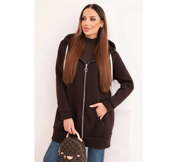 Zateplená mikina so zipsom hnedá Zateplená mikina so zipsom hnedá