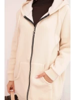 Dámska mikina s kapucňou a zipsom, béžová Dámska mikina s kapucňou a zipsom, béžová