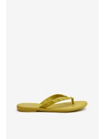 Płaskie Elastyczne Klapki Japonki Damskie ZAXY JJ285253 Limonkowe