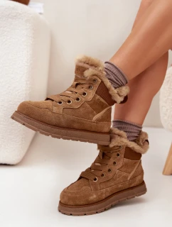 Dámske snežnice na platforme s kožušinou Big Star - ťava