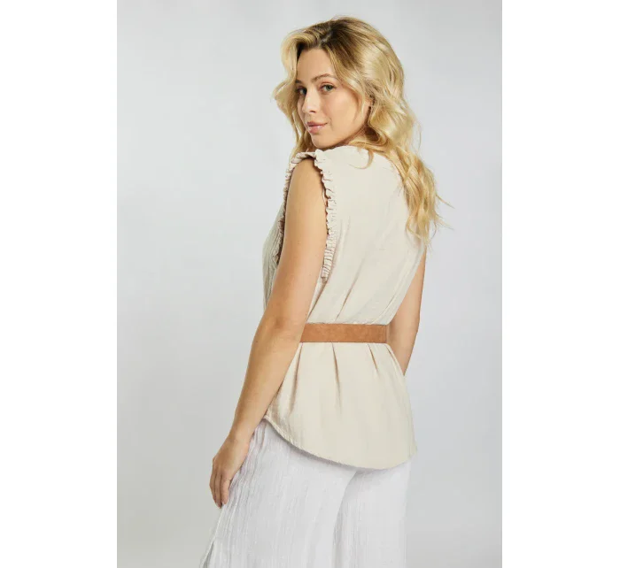 Dámska Mušelínová blúzka Béžová - Monnari