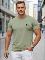 Pánske bavlnené tričko s malým potlačou, zelené, FashionStreet NX5131R