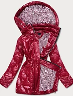 Červená dámska bunda s ozdobnou podšívkou (BH2182)