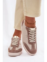 Dámské tenisky z přírodní kůže LR61-7091 Béžové