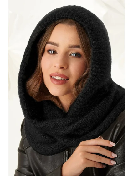 Dámsky šál s kapucňou Chimney 48-495 Black - AJS